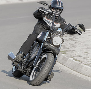 victory highball riding front corner